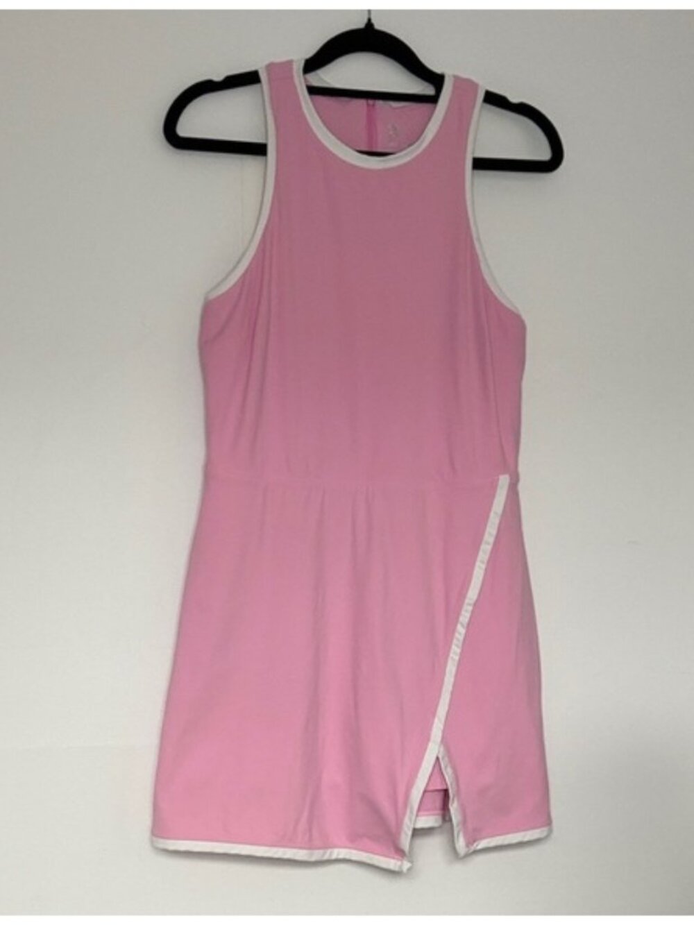 Pink Athletic Dress with White Trim